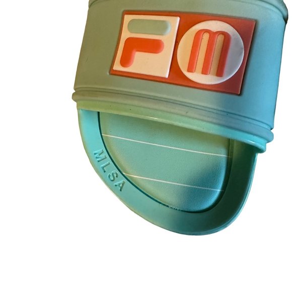 Fila Melissa MLSA PVC blue and coral slides size 7 - Picture 3 of 6